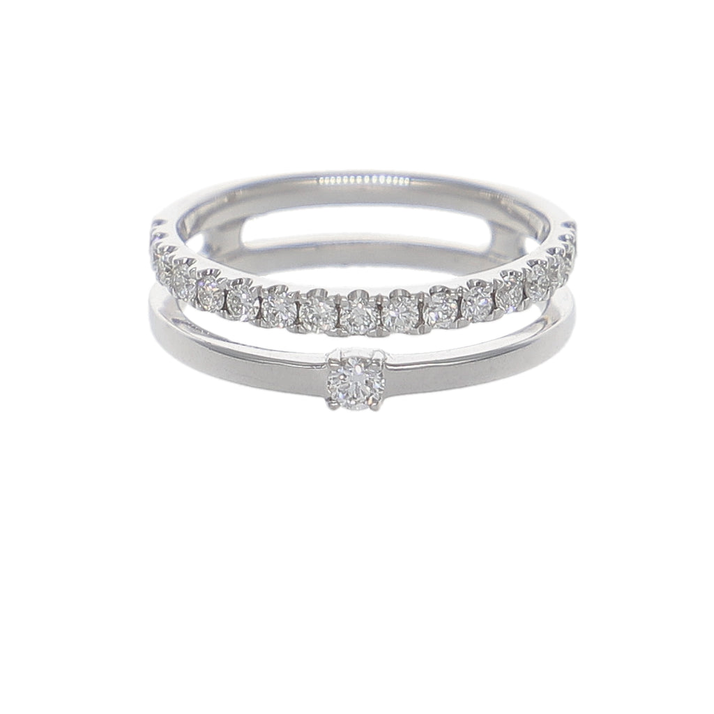 Anillo Oro Blanco y Brillantes AN-14345