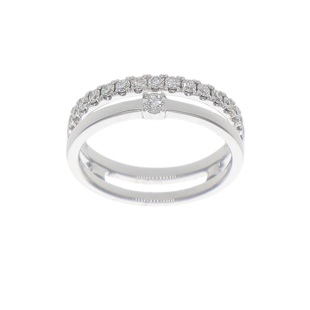 Anillo Oro Blanco y Brillantes AN-14345