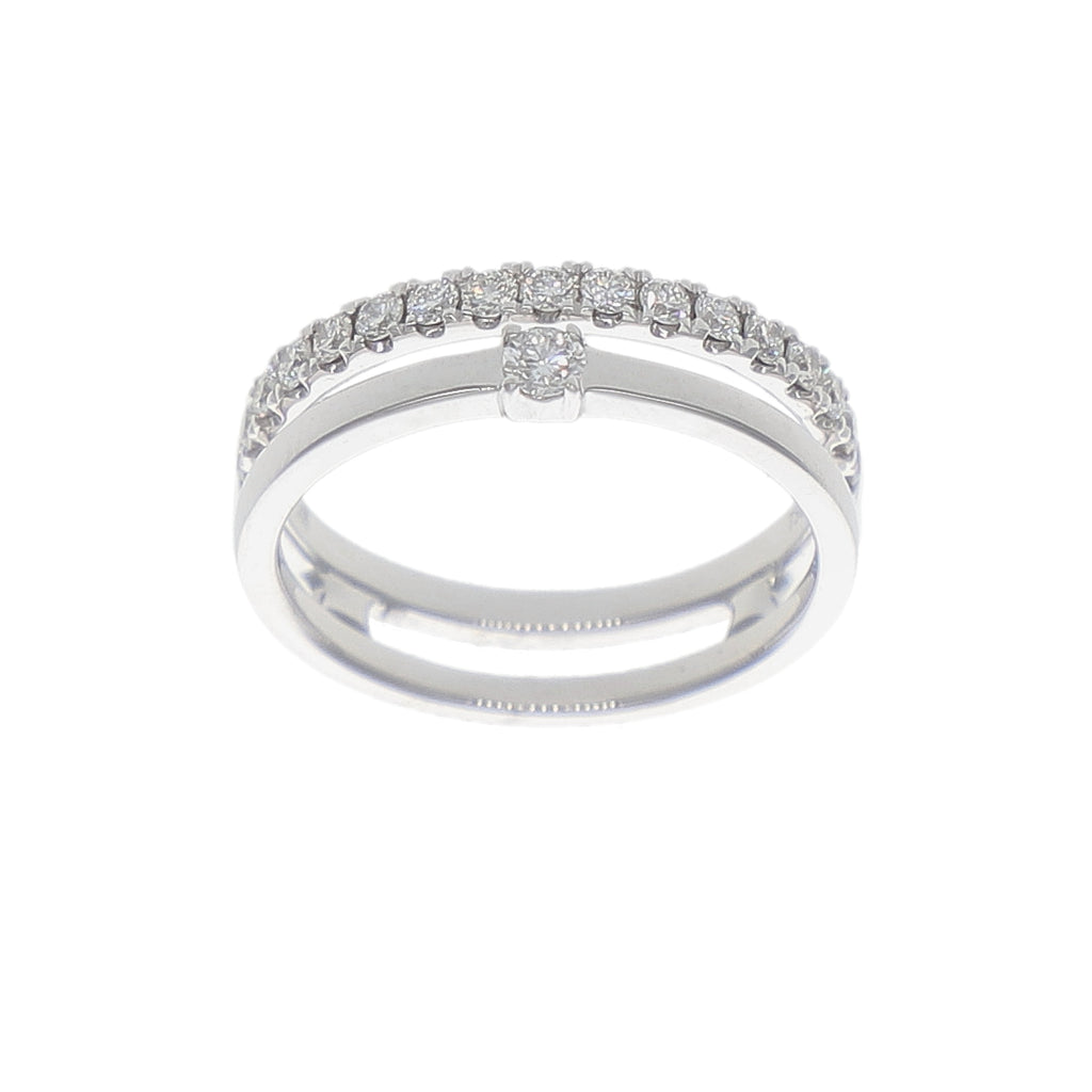 Anillo Oro Blanco y Brillantes AN-14345