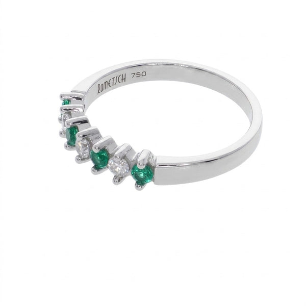Anillo Oro Blanco y Circones AN-14408