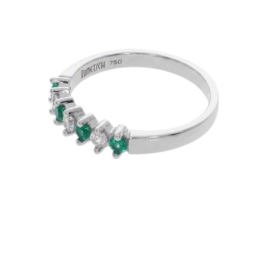 Anillo Oro Blanco y Circones AN-14408