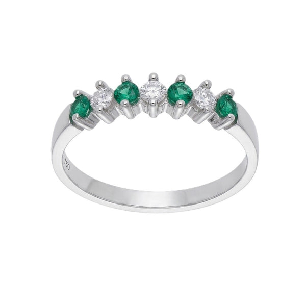 Anillo Oro Blanco y Circones AN-14408