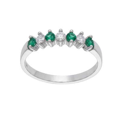 Anillo Oro Blanco y Circones AN-14408