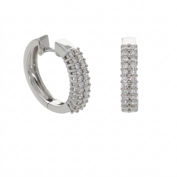 Aros Oro Blanco y Brillantes AR8516