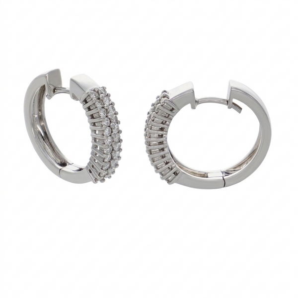 Aros Oro Blanco y Brillantes AR8516