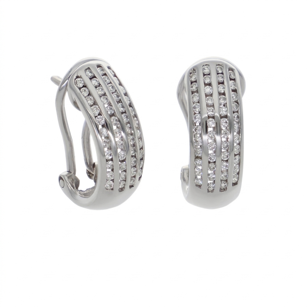 Aros Oro Blanco y Brillantes AR2946