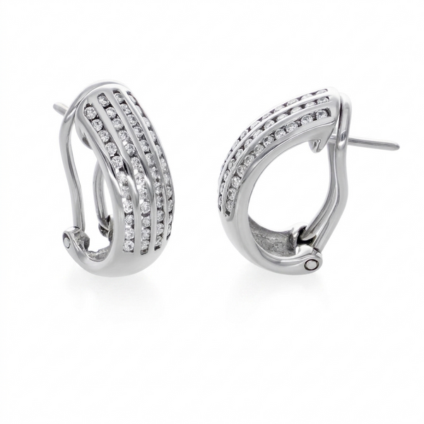 Aros Oro Blanco y Brillantes AR2946