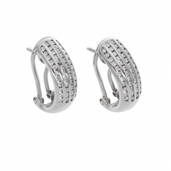 Aros Oro Blanco y Brillantes AR2946