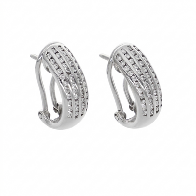 Aros Oro Blanco y Brillantes AR2946