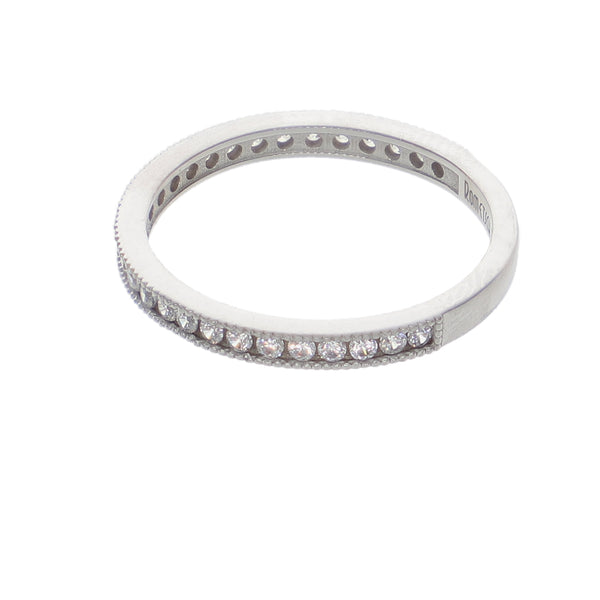 Anillo Oro Blanco y Circones AN-14419