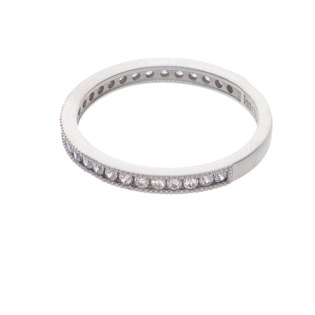Anillo Oro Blanco y Circones AN-14419