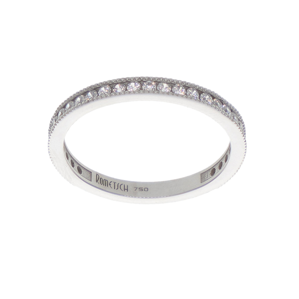 Anillo Oro Blanco y Circones AN-14419