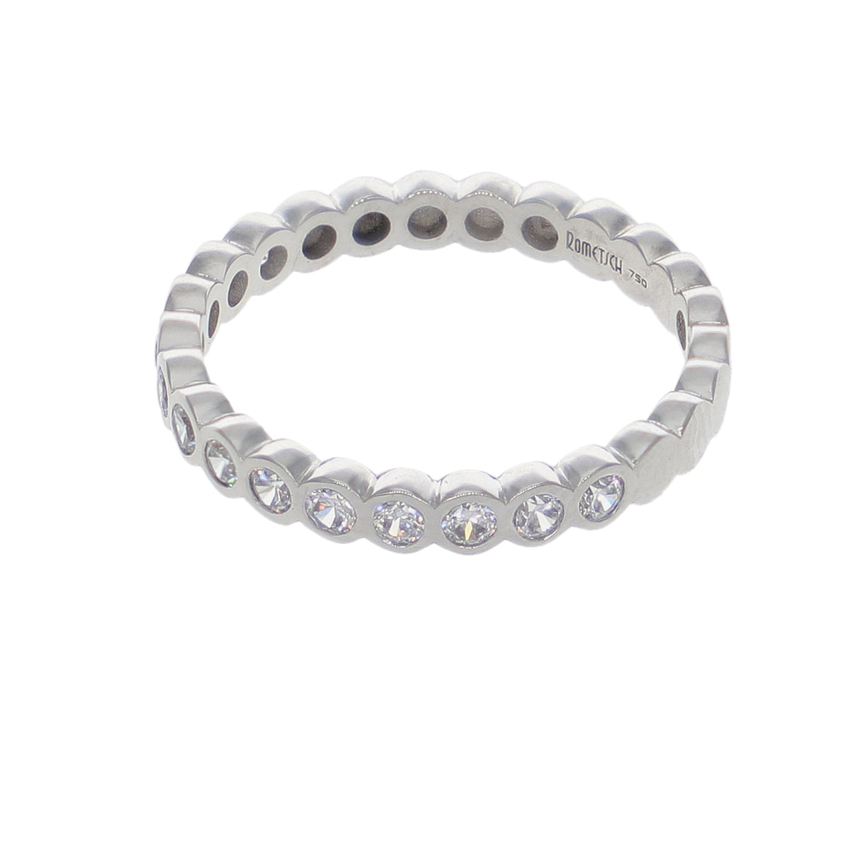 Anillo Oro Blanco y Circones AN-14420