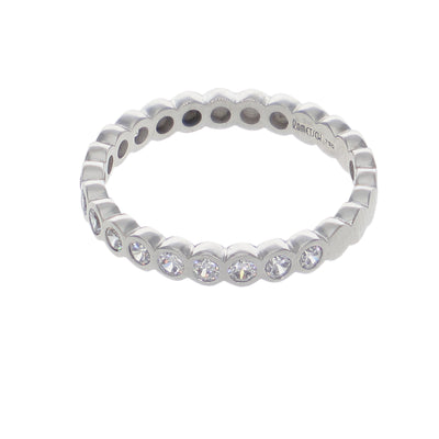 Anillo Oro Blanco y Circones AN-14420