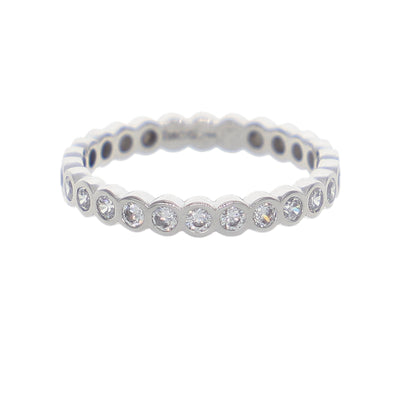 Anillo Oro Blanco y Circones AN-14420