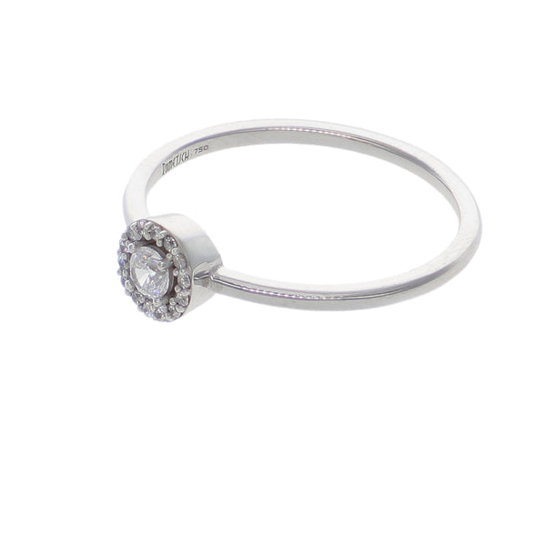 Anillo Oro Blanco y Circones AN-14421