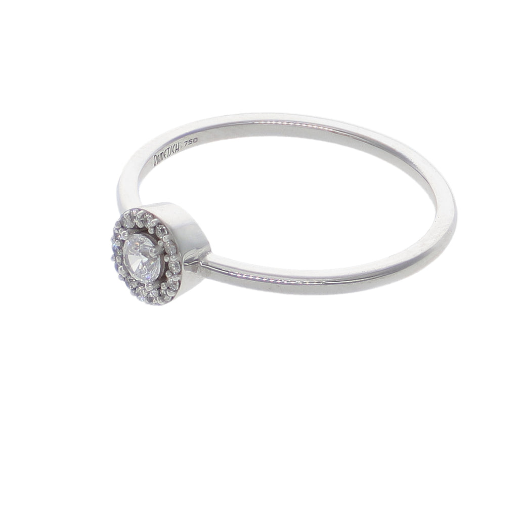 Anillo Oro Blanco y Circones AN-14421