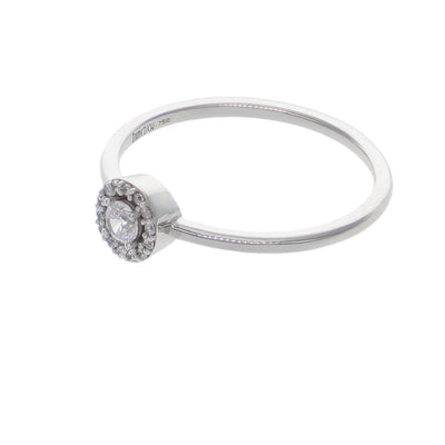 Anillo Oro Blanco y Circones AN-14421