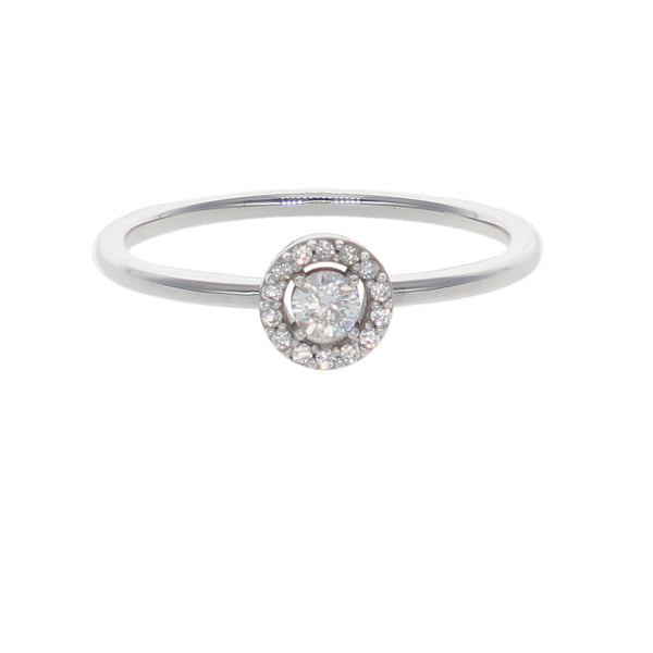 Anillo Oro Blanco y Circones AN-14421