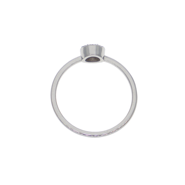 Anillo Oro Blanco y Circones AN-14421