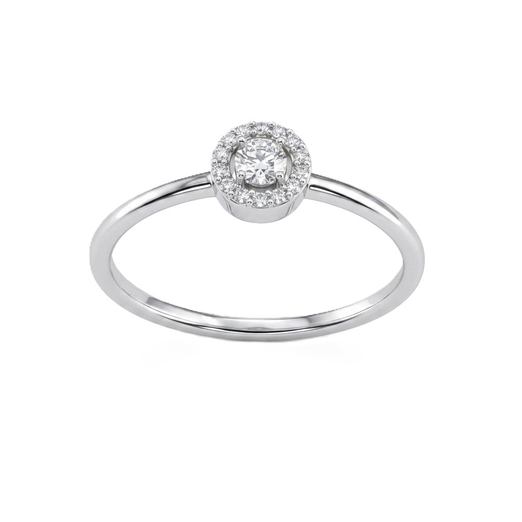 Anillo Oro Blanco y Circones AN-14421