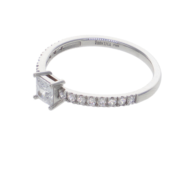 Anillo Oro Blanco y Circones AN-14422