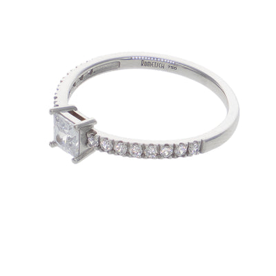 Anillo Oro Blanco y Circones AN-14422