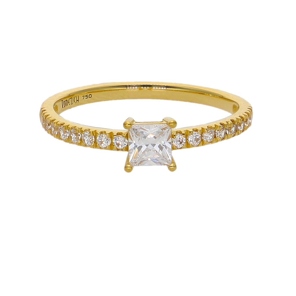 Anillo Oro Amarillo y Circones AN-14435