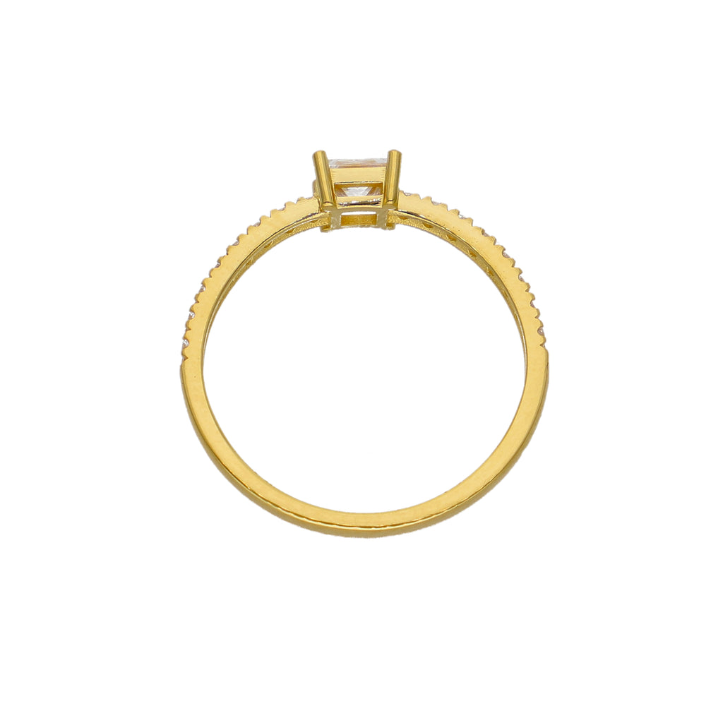 Anillo Oro Amarillo y Circones AN-14435