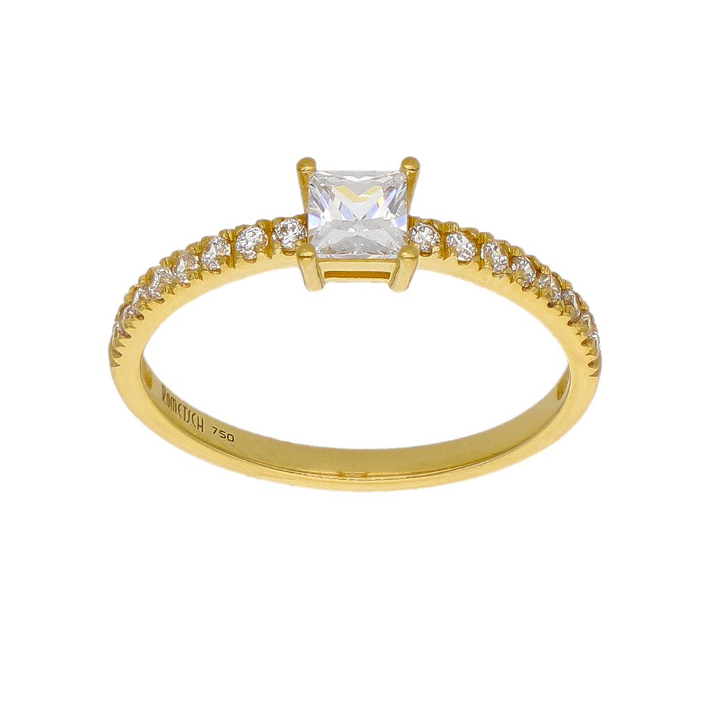Anillo Oro Amarillo y Circones AN-14435