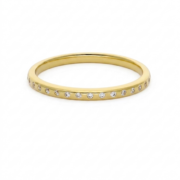 Anillo Oro Amarillo y Circones AN-14441