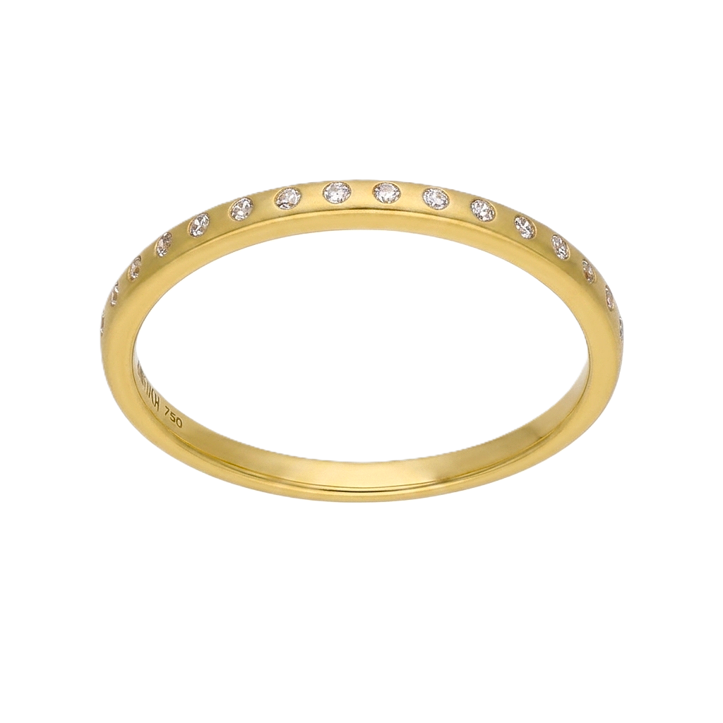 Anillo Oro Amarillo y Circones AN-14441