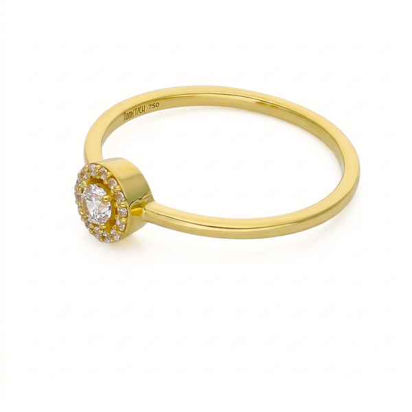 Anillo Oro Amarillo y Circones AN-14444