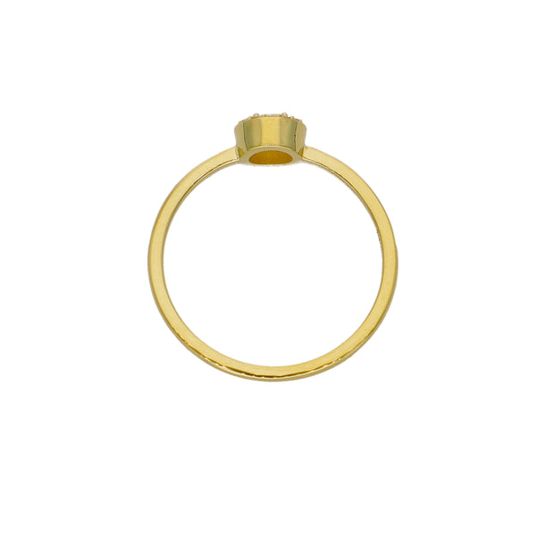 Anillo Oro Amarillo y Circones AN-14444