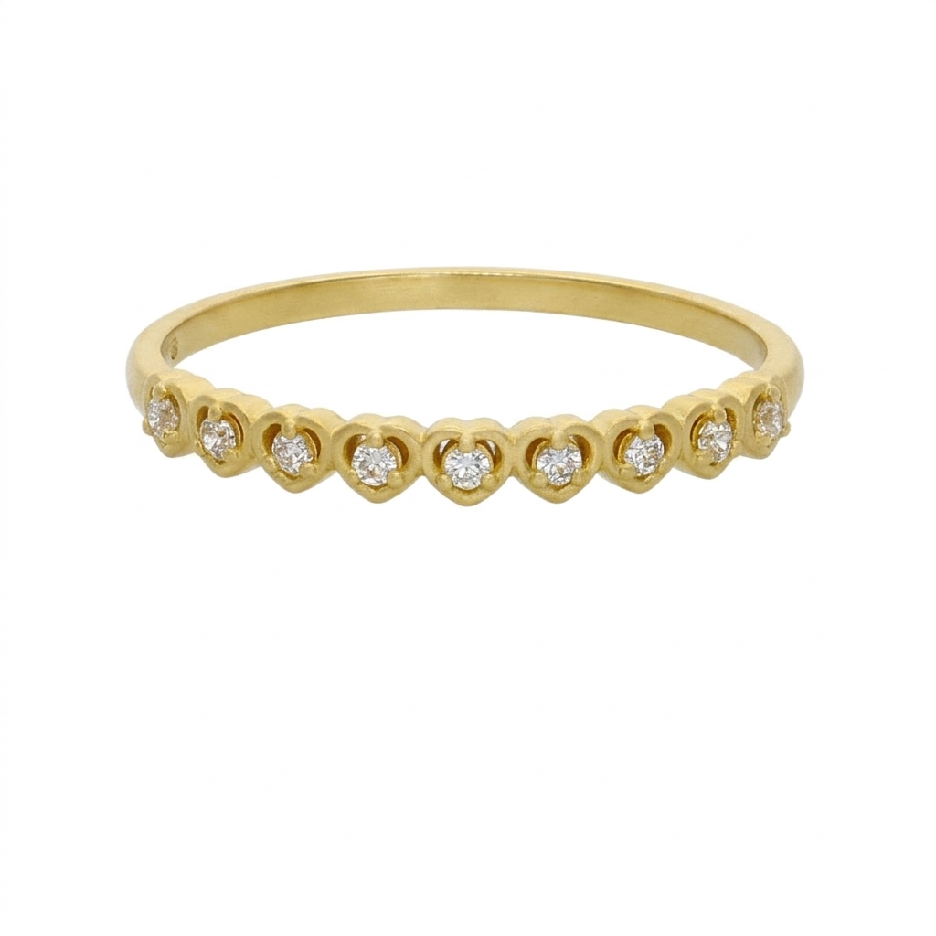 Anillo Oro Amarillo y Circones AN-14446