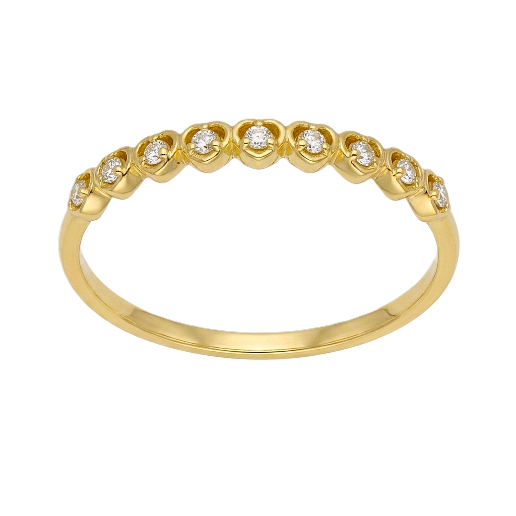 Anillo Oro Amarillo y Circones AN-14446