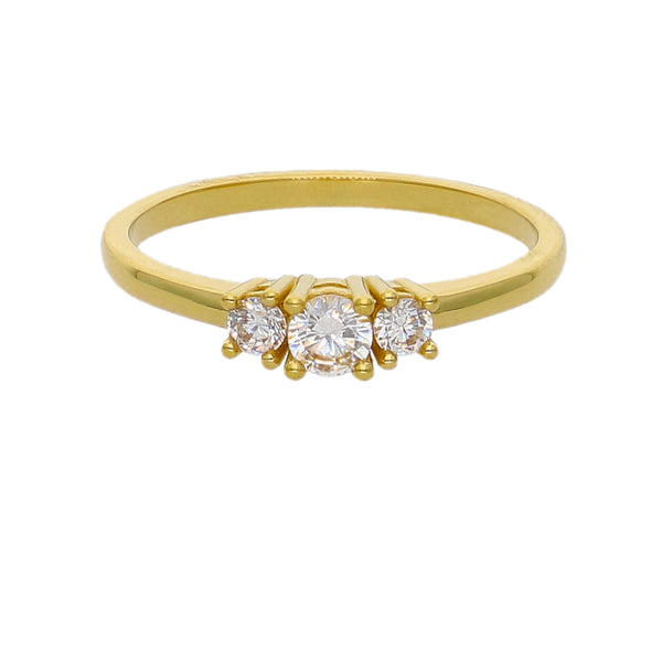 Anillo Oro Amarillo y Circones AN-14447