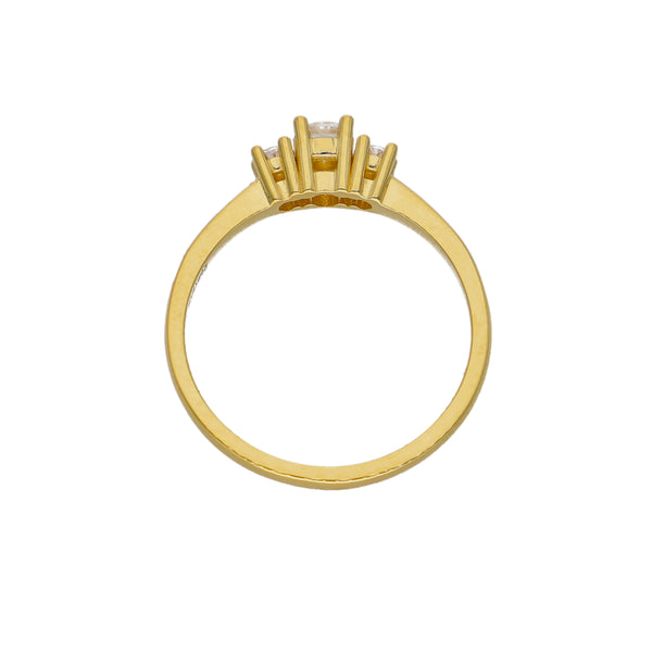 Anillo Oro Amarillo y Circones AN-14447