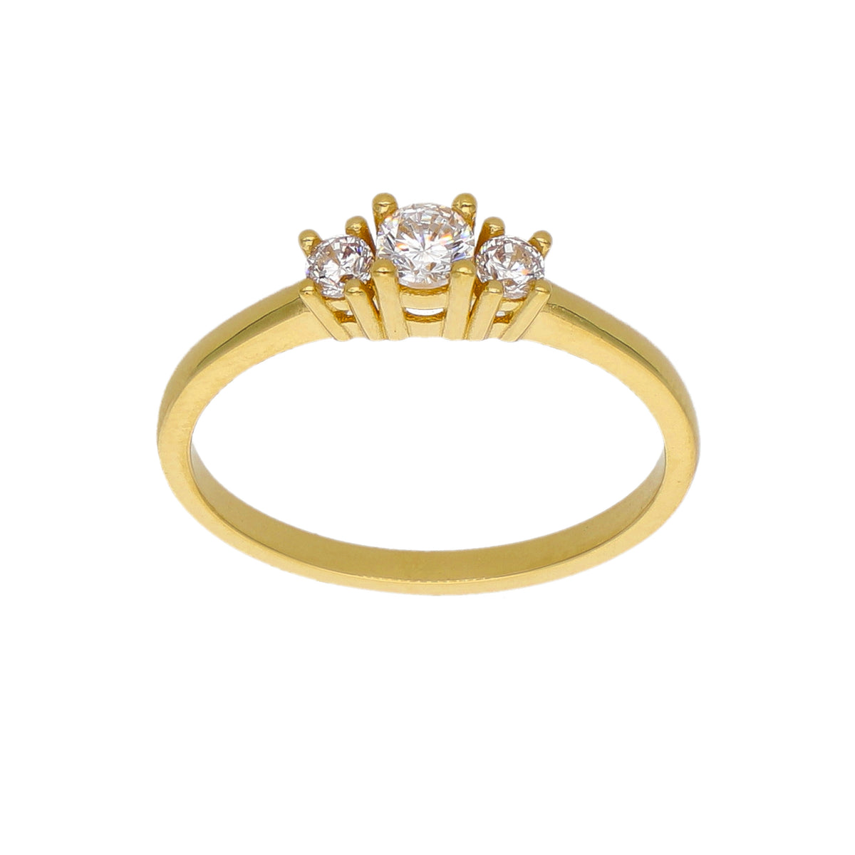 Anillo Oro Amarillo y Circones AN-14447