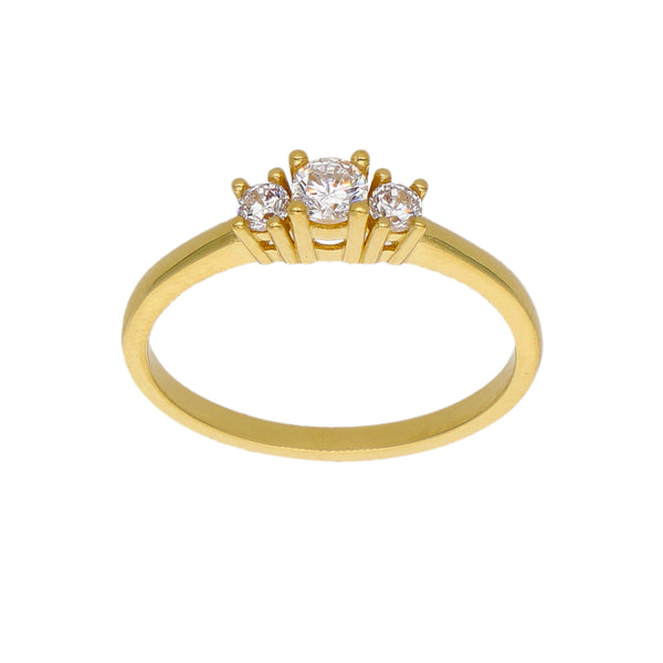 Anillo Oro Amarillo y Circones AN-14447