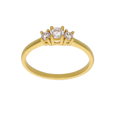 Anillo Oro Amarillo y Circones AN-14447