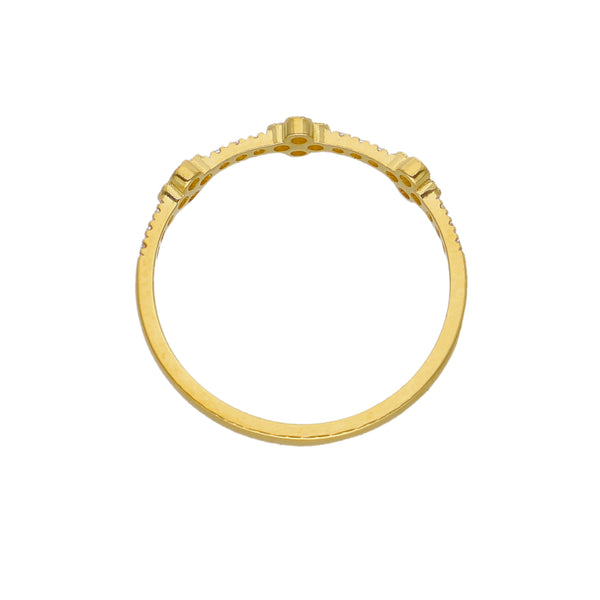 Anillo Oro Amarillo y Circones AN-14449