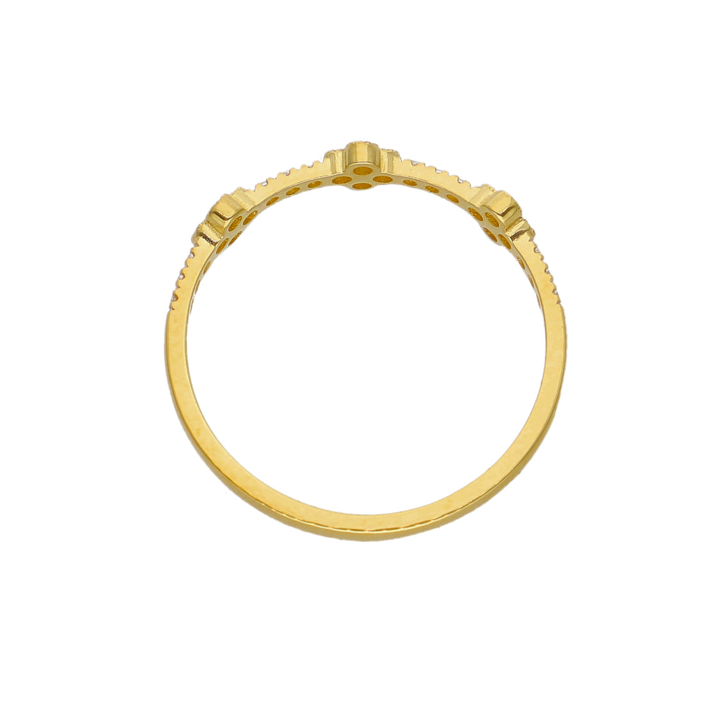 Anillo Oro Amarillo y Circones AN-14449
