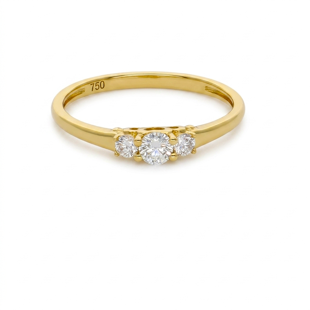 Anillo Oro Amarillo y Brillantes AN-14477