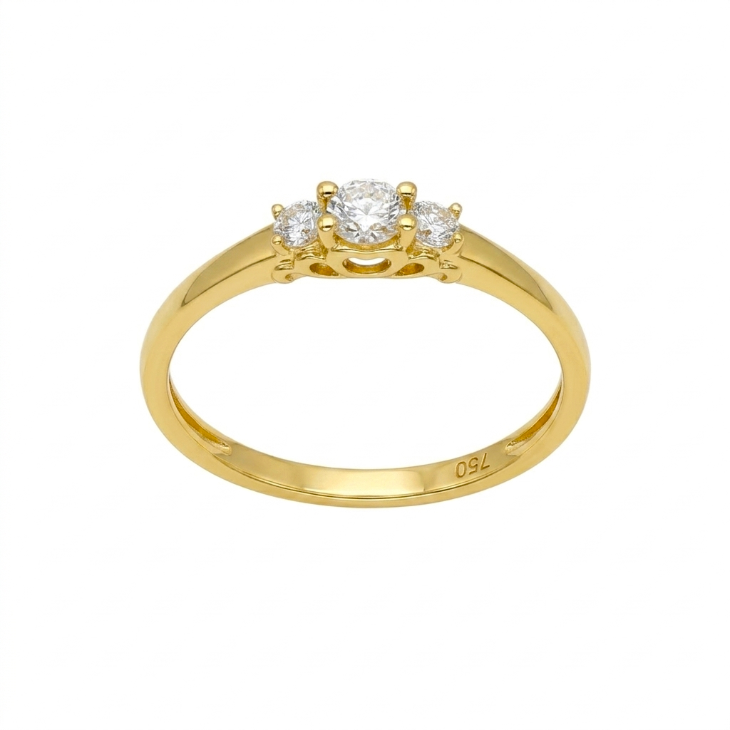 Anillo Oro Amarillo y Brillantes AN-14477