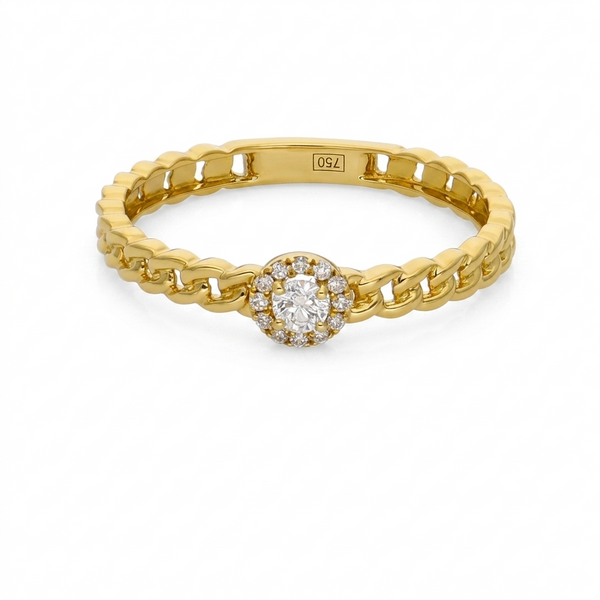 Anillo Oro Amarillo y Brillantes AN-14478