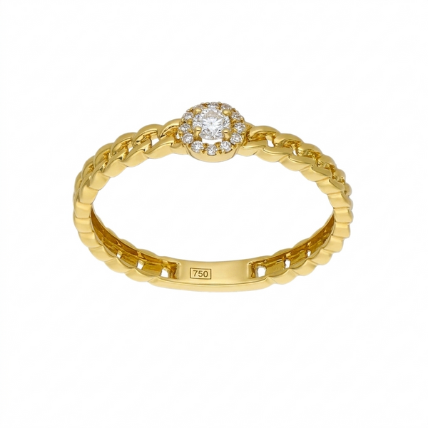 Anillo Oro Amarillo y Brillantes AN-14478
