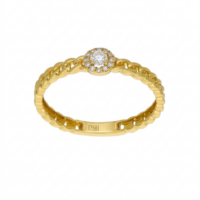Anillo Oro Amarillo y Brillantes AN-14478