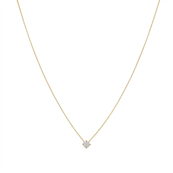 Collar Oro Amarillo 18K con Diamante 0,15 ct Punto de Luz | CO-14500