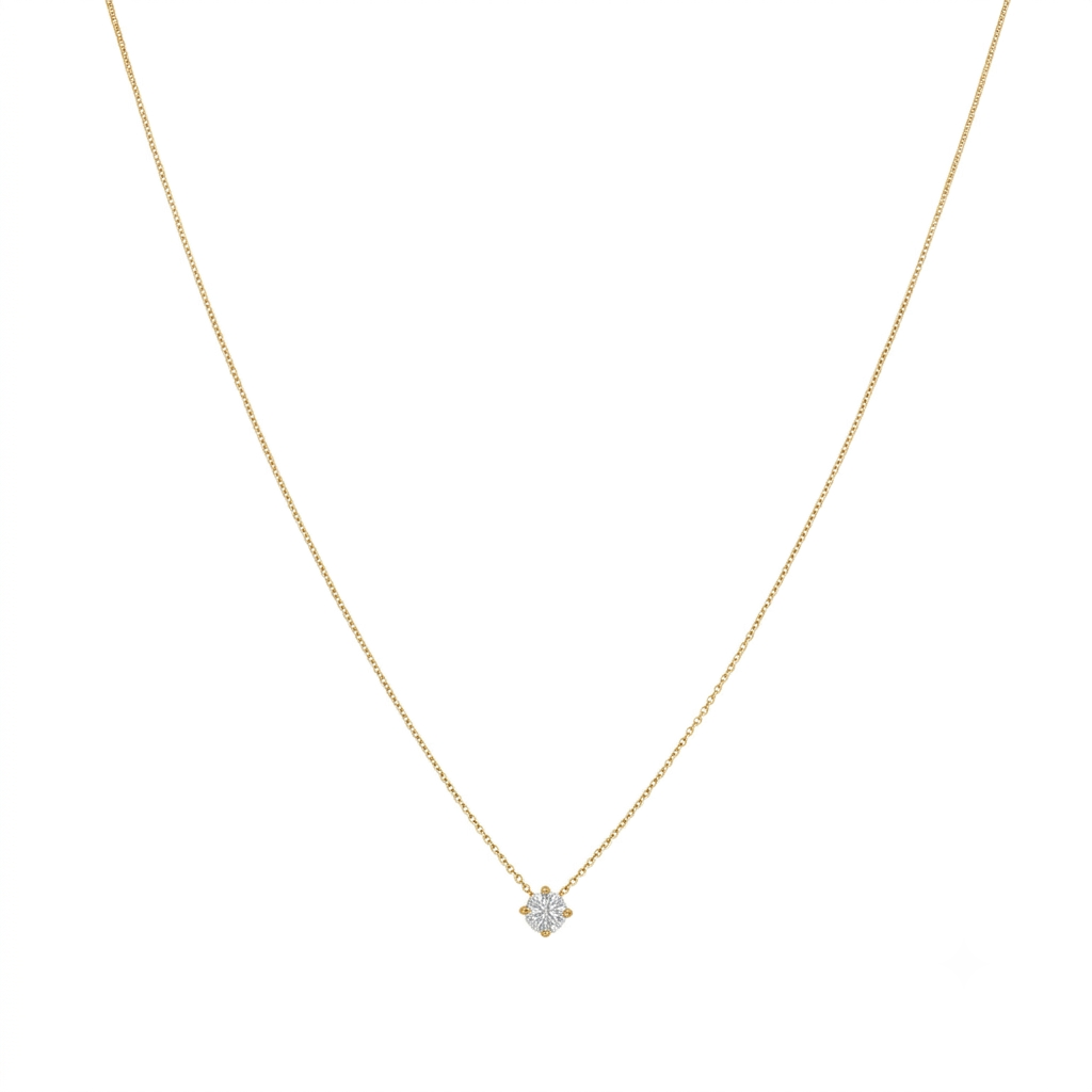 Collar Oro Amarillo 18K con Diamante 0,15 ct Punto de Luz | CO-14500
